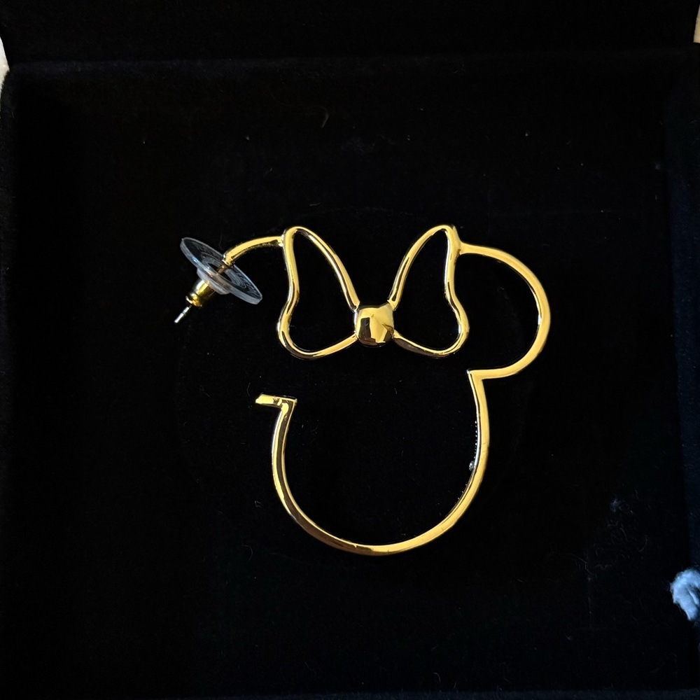 Disney Gold Minnie Mouse Outline Hoop Earrings